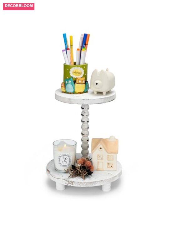 Other - 2-Tier Wood Display Riser Farmhouse Counter Shelf Organizer